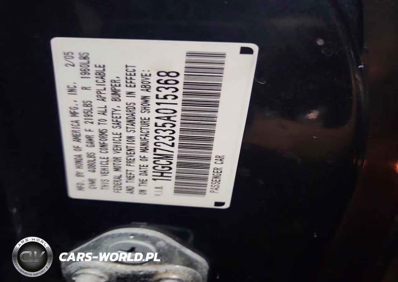 2005 Honda Accord Lx VIN:1HGCM72335A015368 - 14