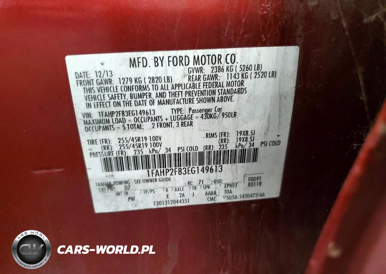 2014 Ford Taraus VIN:1FAHP2F83EG149613 - 12