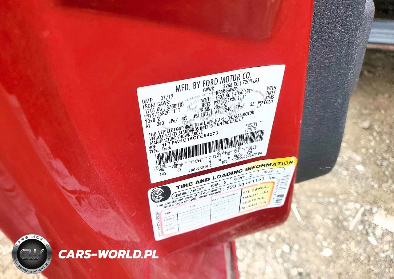 2012 Ford F150 Supercrew VIN:1FTFW1ET5CFC54273 - 12