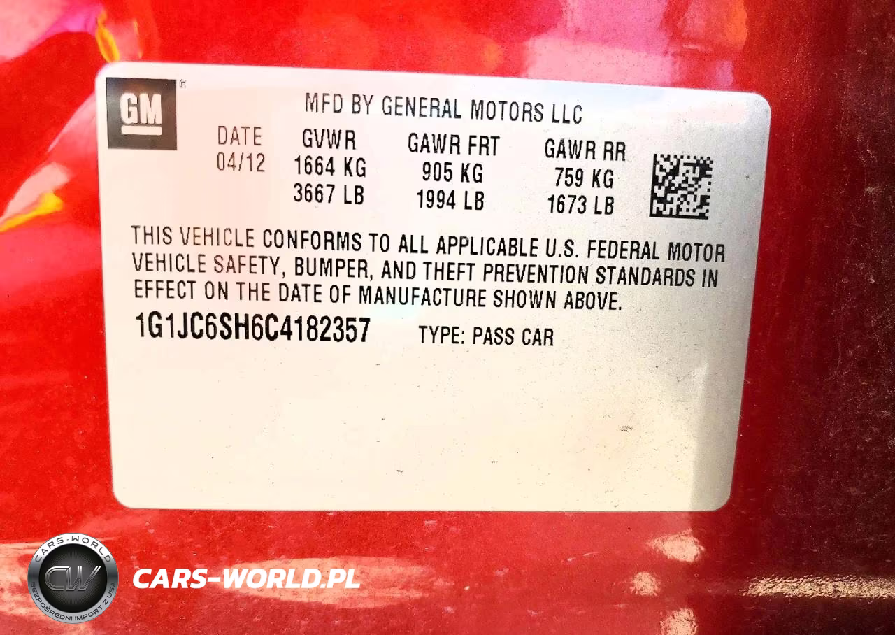 2012 Chevrolet Sonic Lt VIN:1G1JC6SH6C4182357 - 13