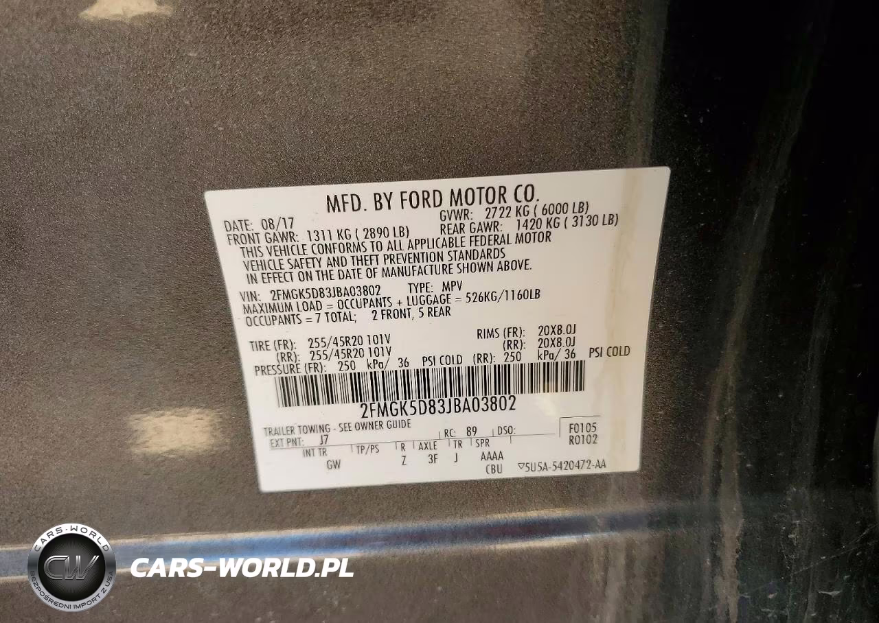 2018 Ford Flex Limited VIN:2FMGK5D83JBA03802 - 13