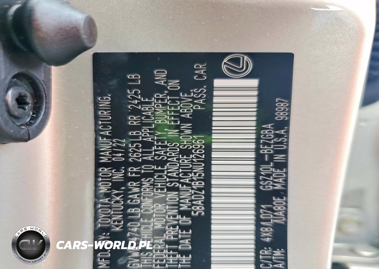 2022 Lexus Es 350 Base VIN:58ADZ1B15NU126961 - 12