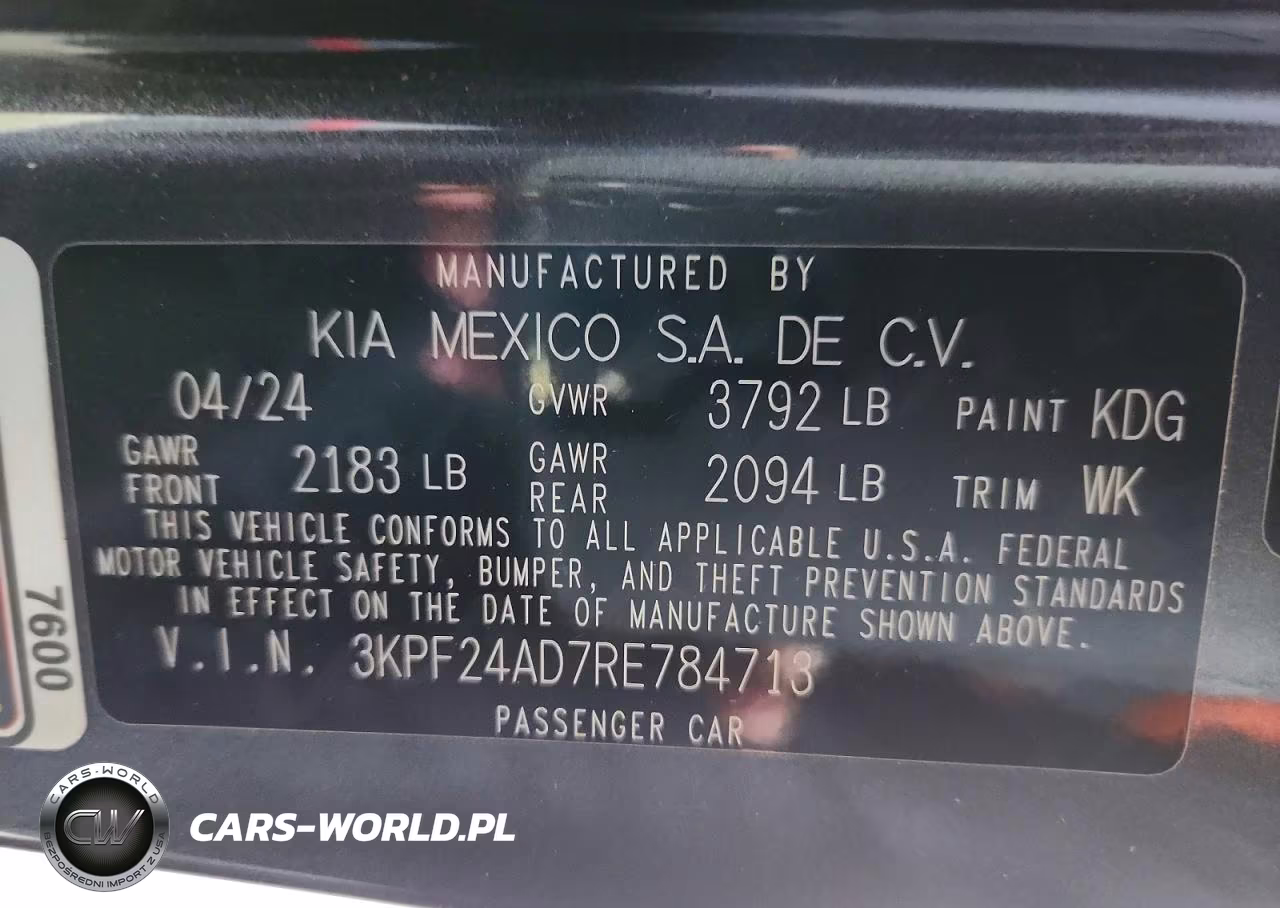 2024 Kia Forte Lx VIN:3KPF24AD7RE784713 - 13