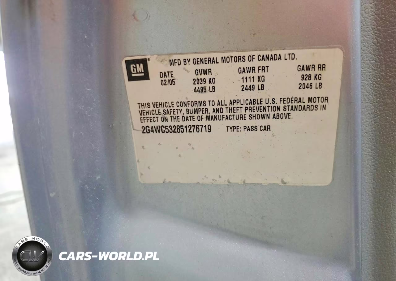 2005 Buick Lacrosse Cx VIN:2G4WC532851276719 - 12