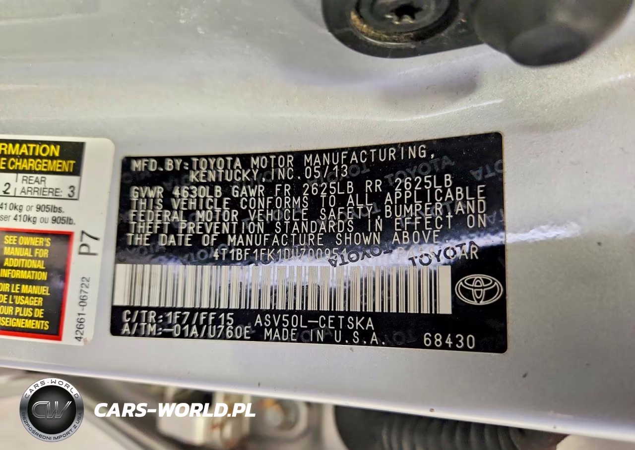 2013 Toyota Camry Se VIN:4T1BF1FK1DU700951 - 12