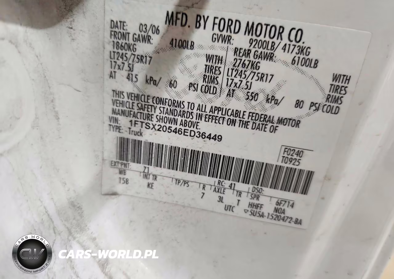 2006 Ford F250 Super Duty VIN:1FTSX20546ED36449 - 12