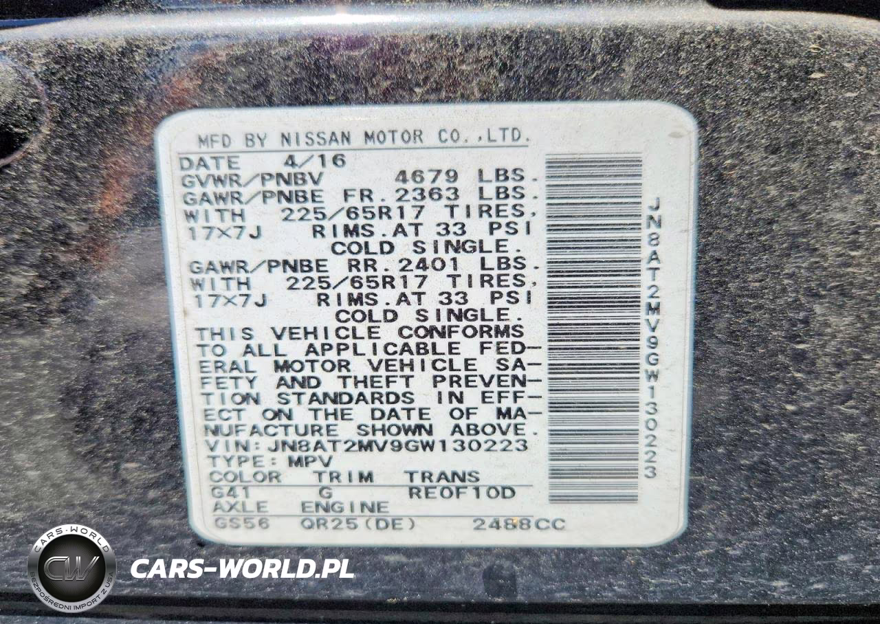 2016 Nissan Rogue S VIN:JN8AT2MV9GW130223 - 13