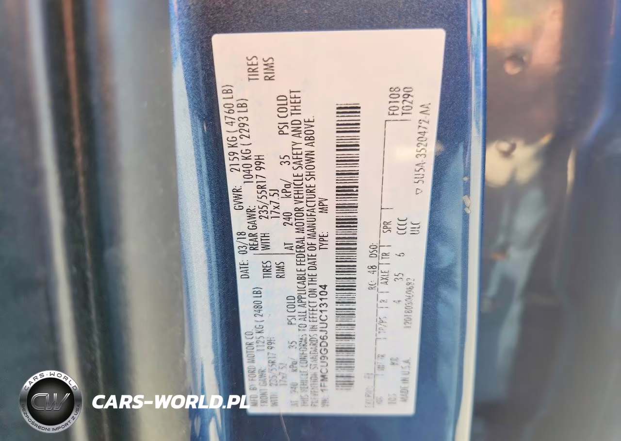 2018 Ford Escape Se VIN:1FMCU9GD6JUC13104 - 13