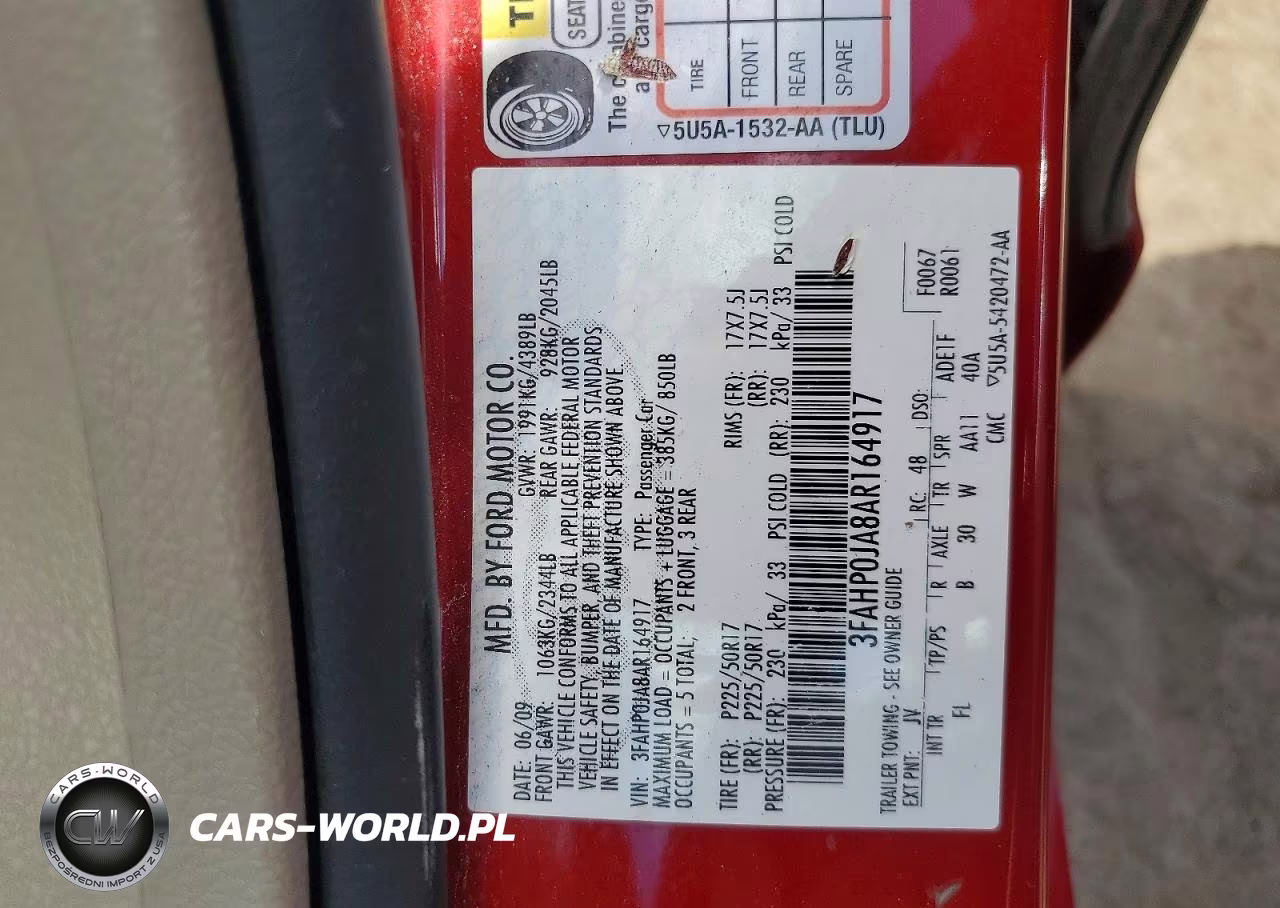 2010 Ford Fusion Sel VIN:3FAHP0JA8AR164917 - 12