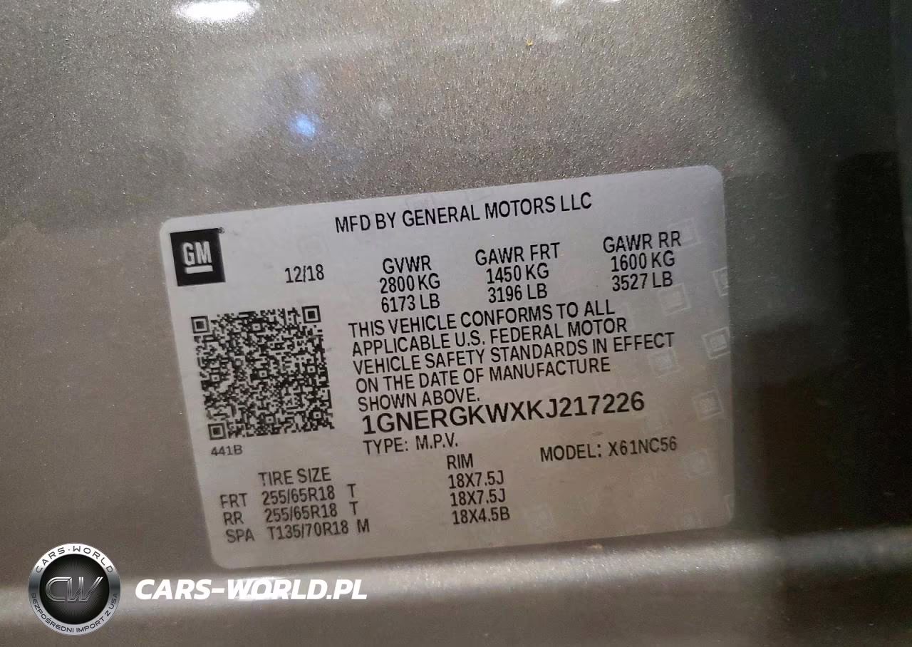 2019 Chevrolet Traverse Lt VIN:1GNERGKWXKJ217226 - 12