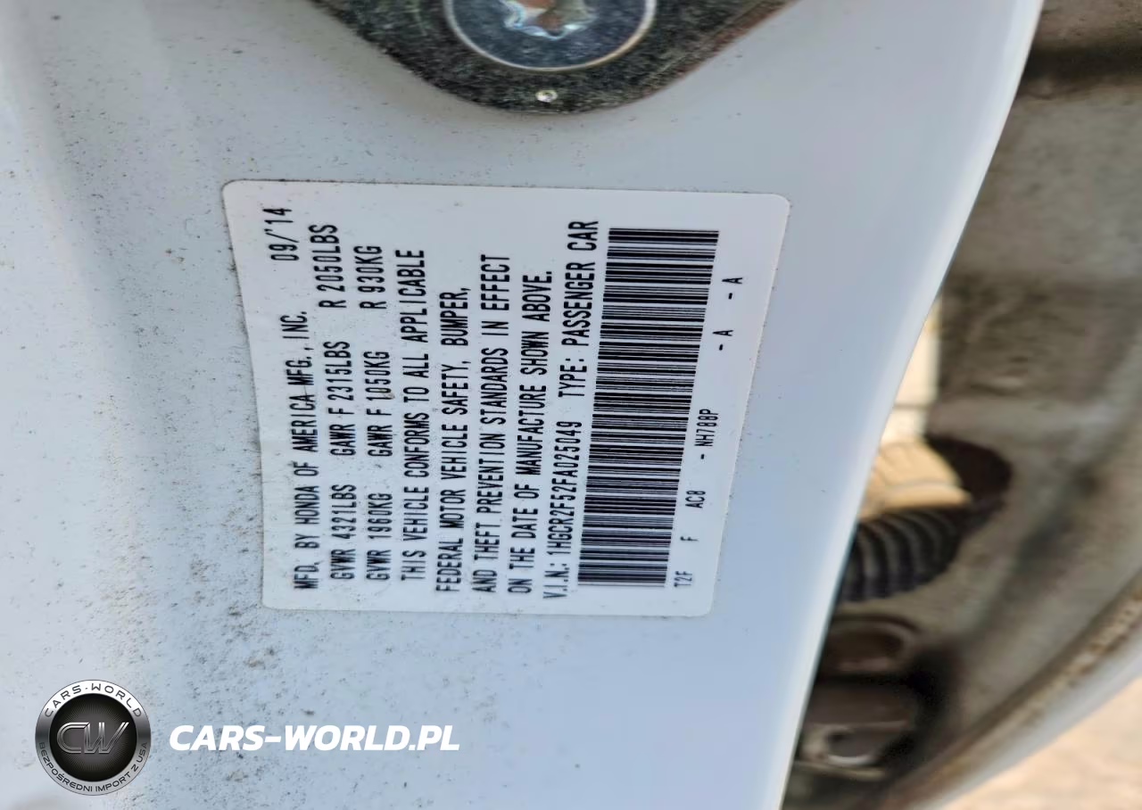 2015 Honda Accord Sport VIN:1HGCR2F52FA025049 - 12