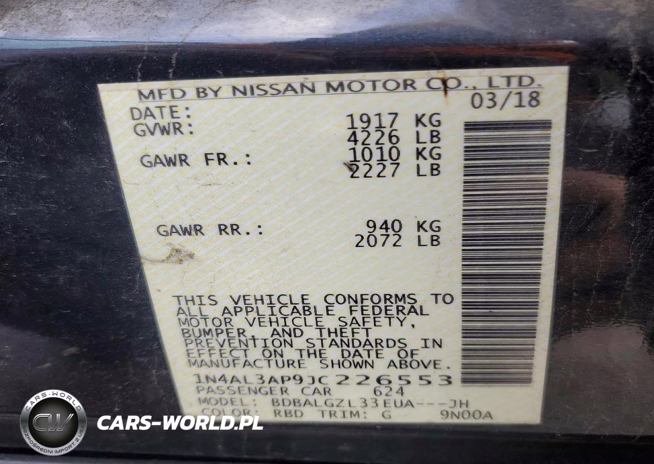 2018 Nissan Altima 2.5 S VIN:1N4AL3AP9JC226553 - 12