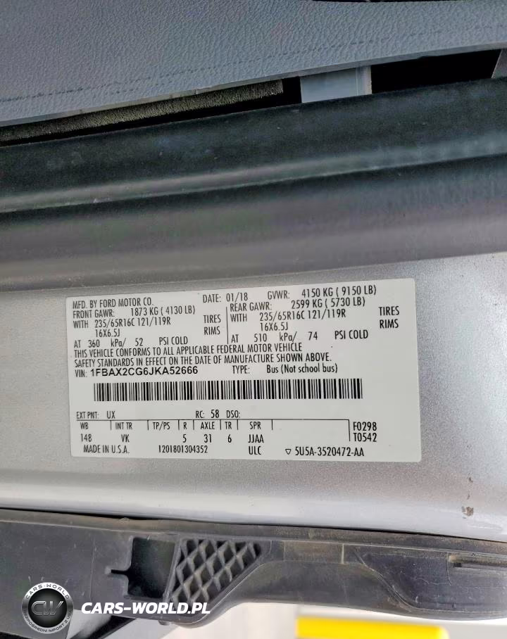 2018 Ford Transit T-350 VIN:1FBAX2CG6JKA52666 - 12