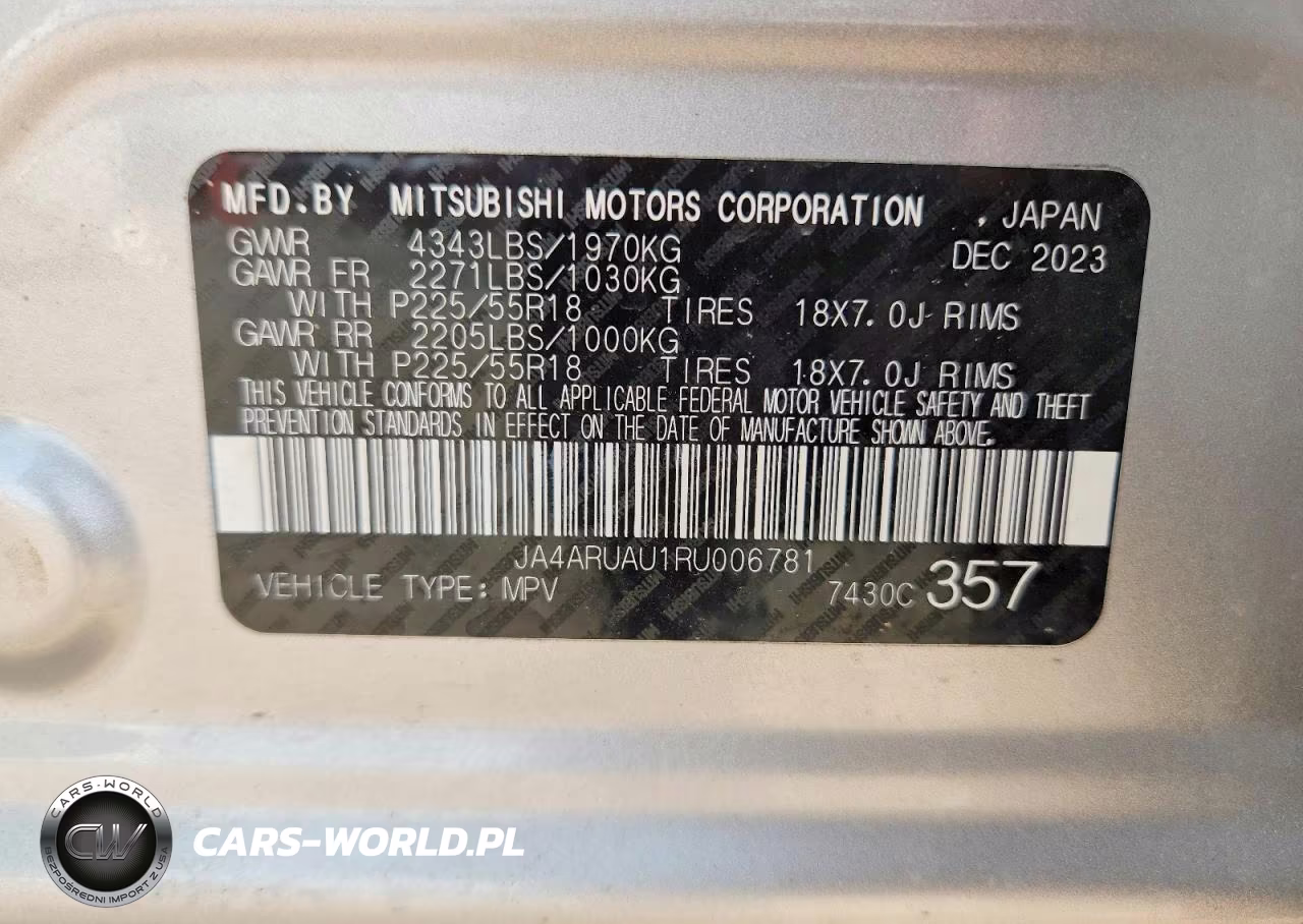 2024 Mitsubishi Outlander Sport S-Se VIN:JA4ARUAU1RU006781 - 13