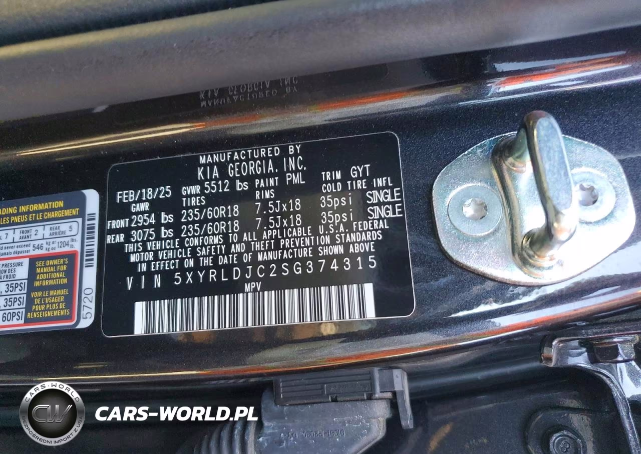 2025 Kia Sorento S VIN:5XYRLDJC2SG374315 - 14