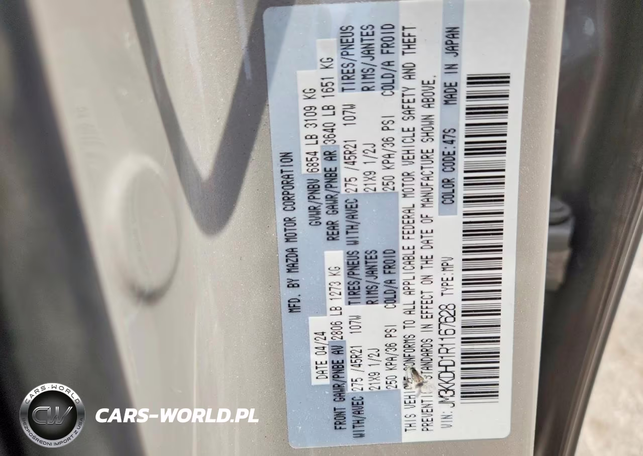 2024 Mazda Cx-90 Premium VIN:JM3KKDHD1R1167628 - 13