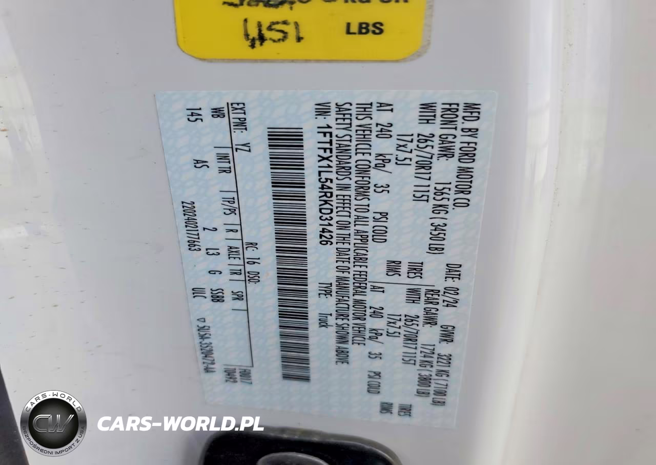 2024 Ford F150 Xl VIN:1FTFX1L54RKD31426 - 12