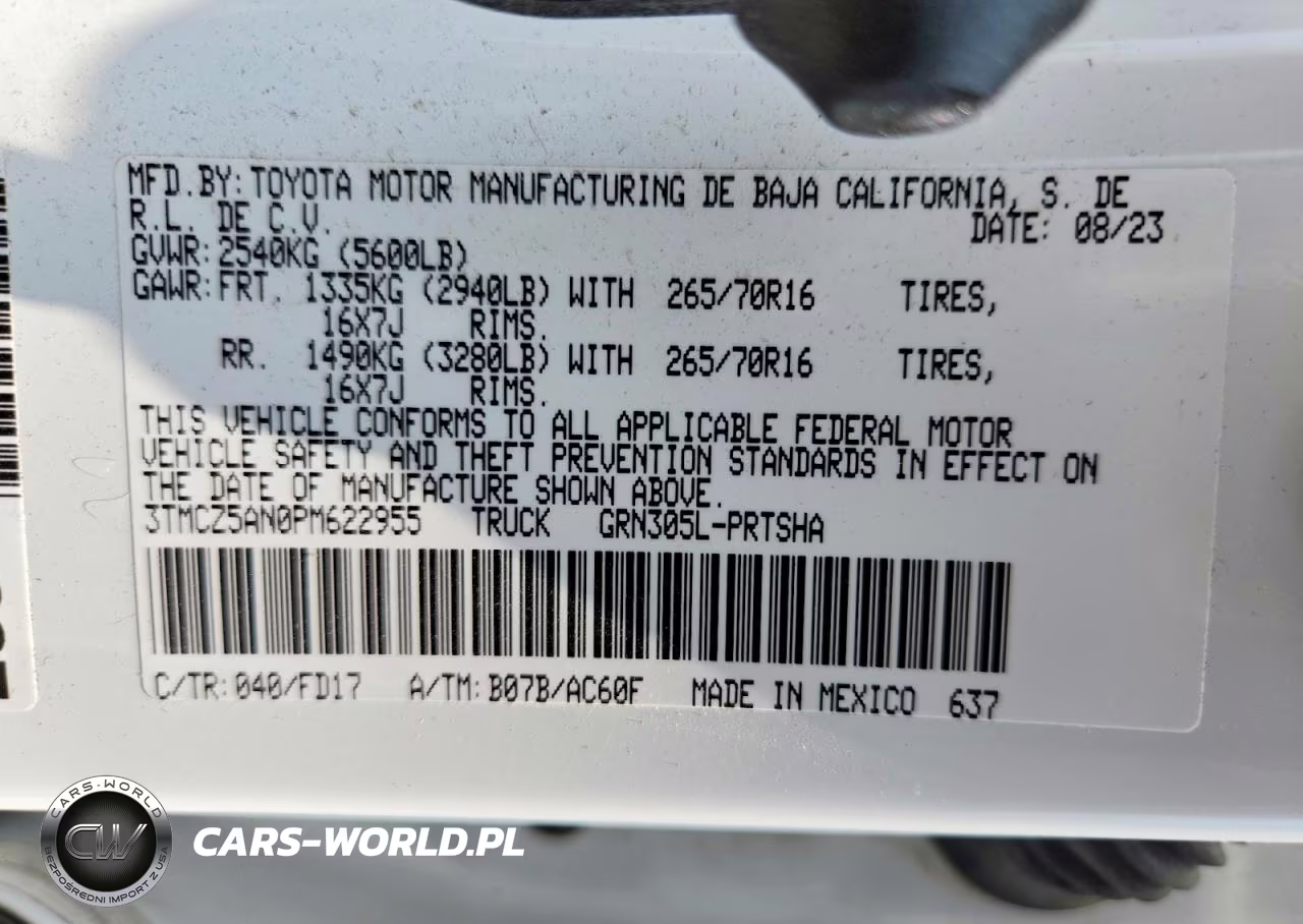 2023 Toyota Tacoma Trd Off-Road VIN:3TMCZ5AN0PM622955 - 13