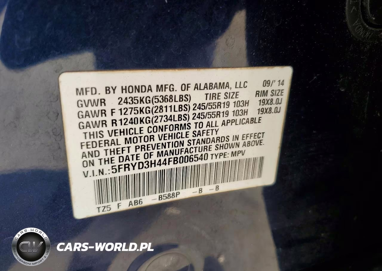 2015 Acura Mdx Technology VIN:5FRYD3H44FB006540 - 14
