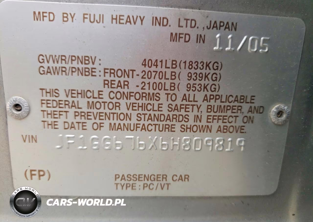 2006 Subaru Impreza 2.5I Sports Wagon VIN:JF1GG676X6H809819 - 12