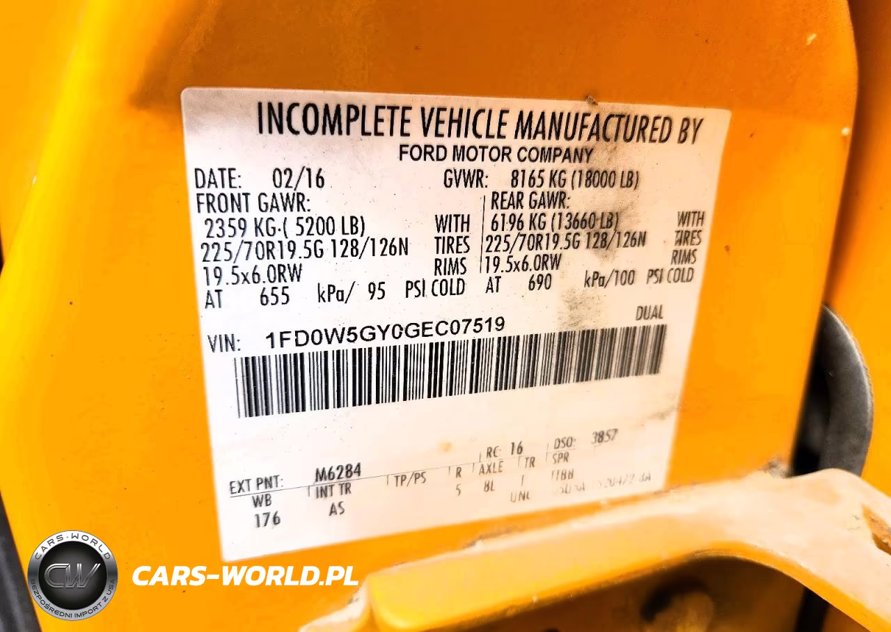 2016 Ford F550 Super Duty VIN:1FD0W5GY0GEC07519 - 12
