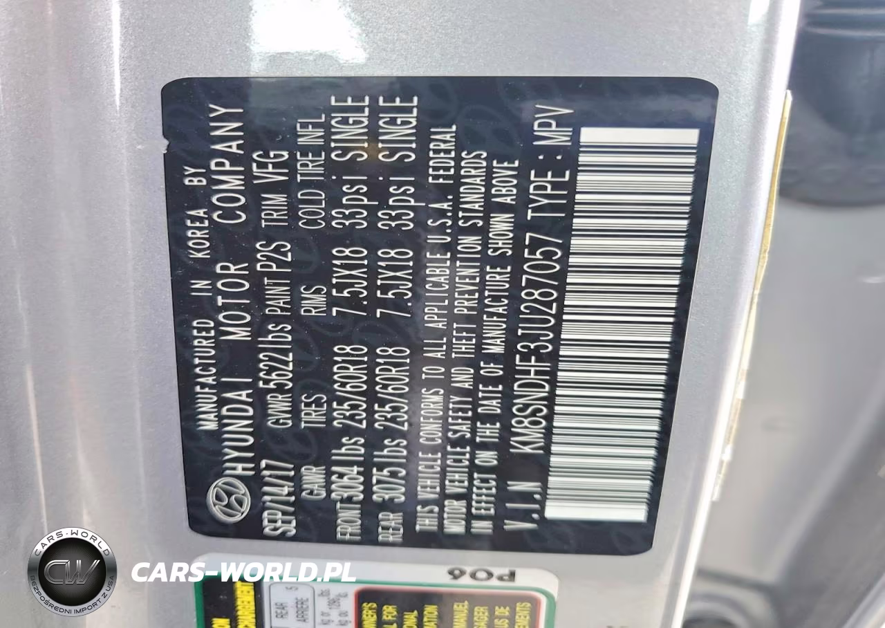 2018 Hyundai Santa Fe Se VIN:KM8SNDHF3JU287057 - 13