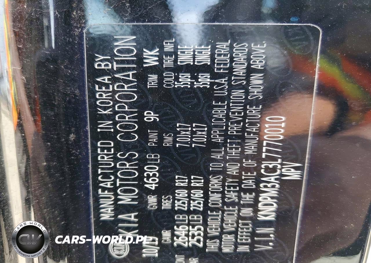 2020 Kia Sportage Lx VIN:KNDPM3AC3L7770010 - 13