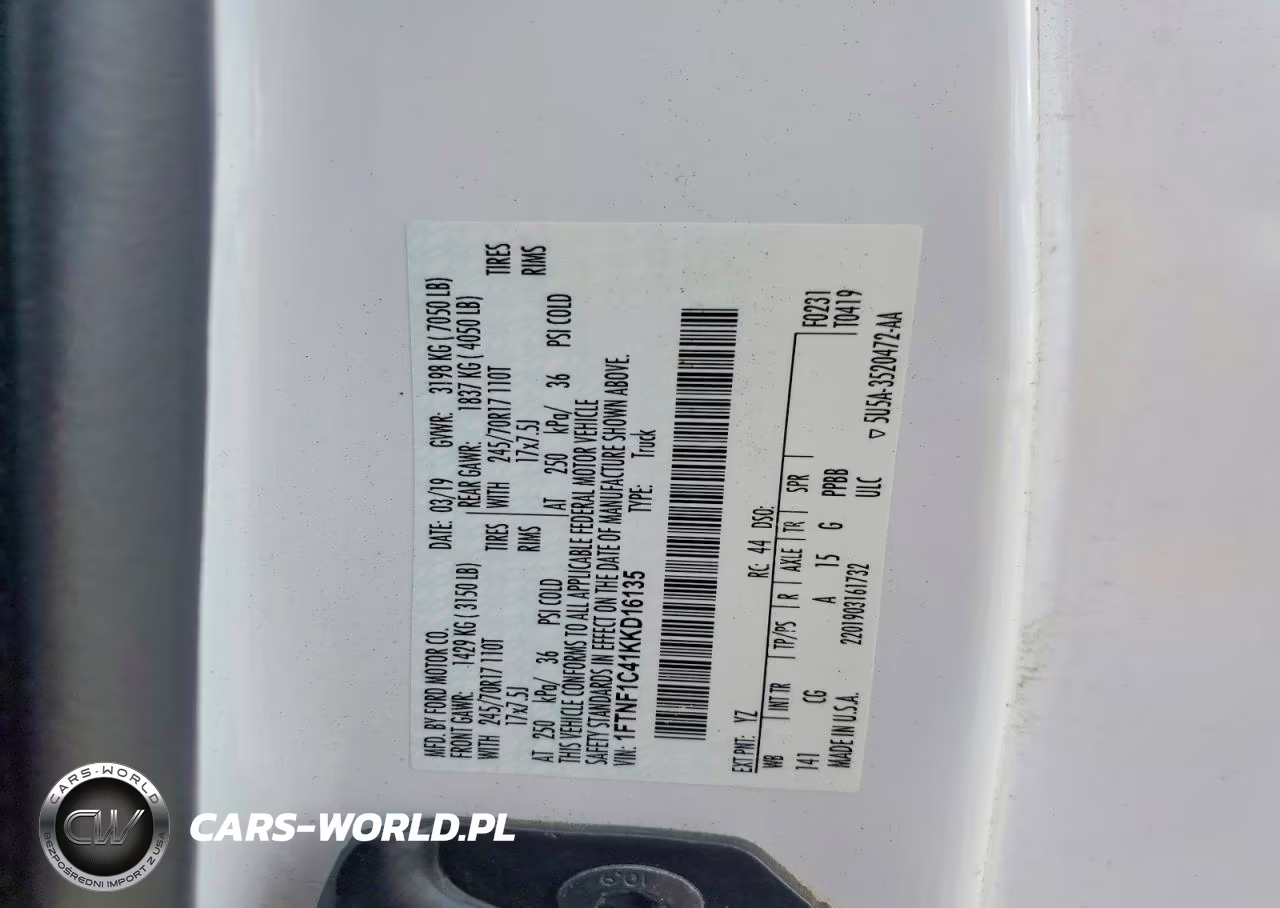 2019 Ford F150 Xl VIN:1FTNF1C41KKD16135 - 12