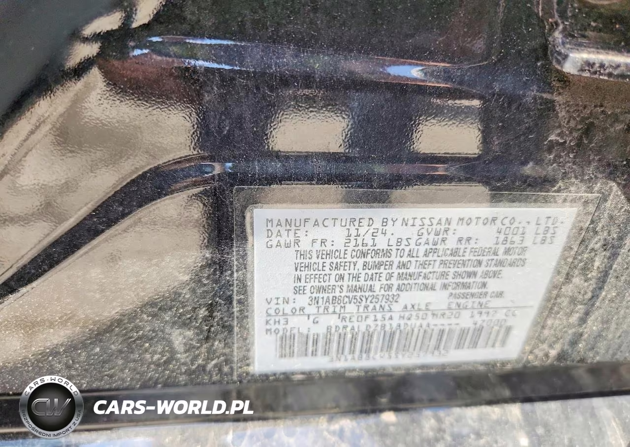 2025 Nissan Sentra Sv VIN:3N1AB8CV5SY257932 - 13