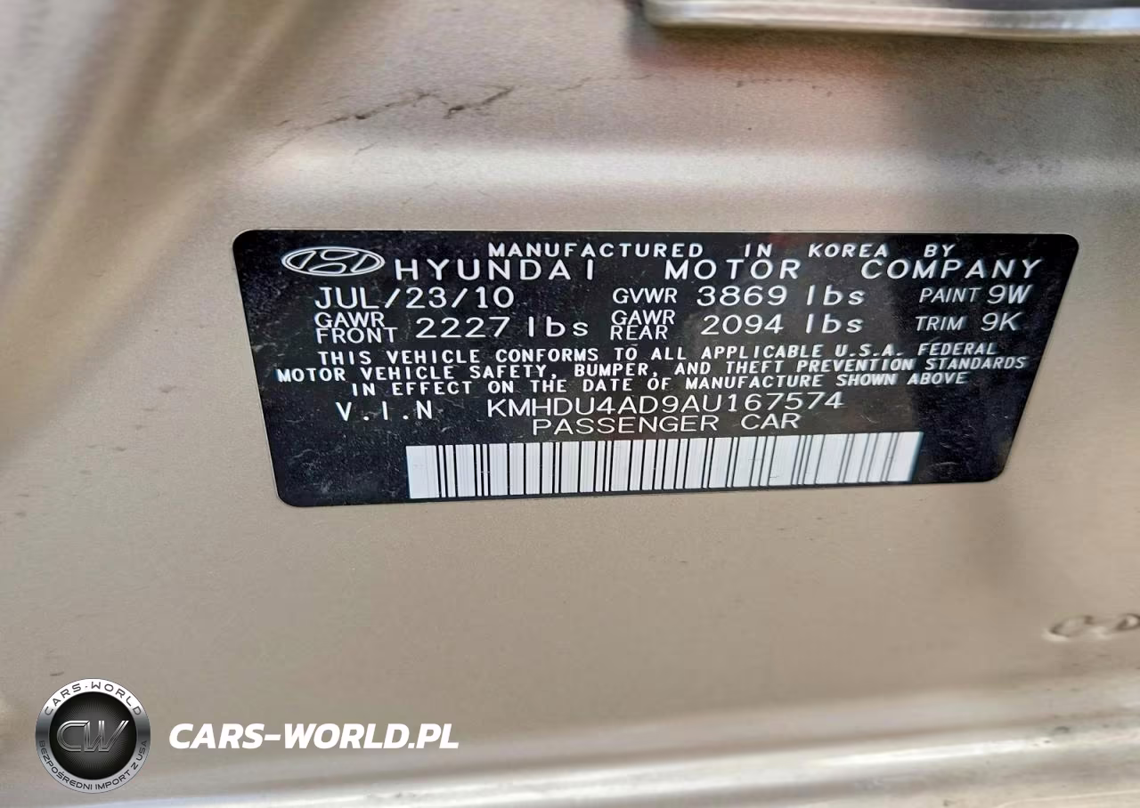 2010 Hyundai Elantra 4D VIN:KMHDU4AD9AU167574 - 13
