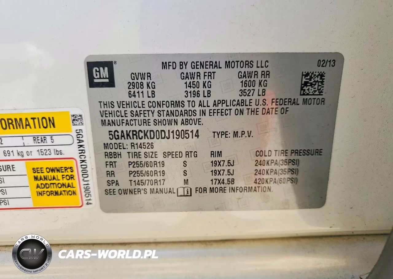 2013 Buick Enclave VIN:5GAKRCKD0DJ190514 - 13