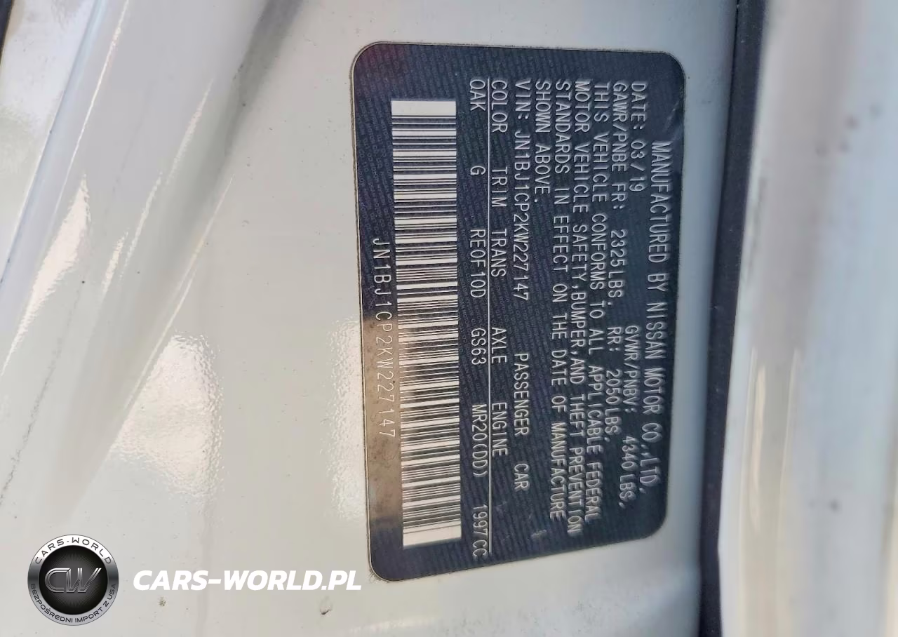 2019 Nissan Rogue Sport S VIN:JN1BJ1CP2KW227147 - 13