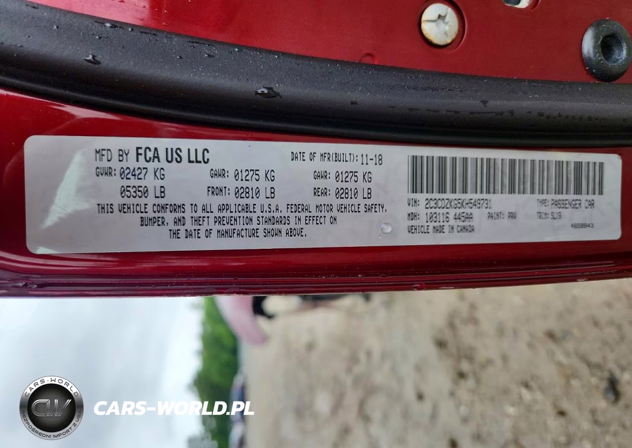 2019 Dodge Challenger Gt VIN:2C3CDZKG5KH549731 - 12
