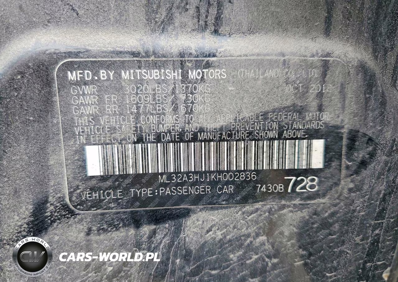 2019 Mitsubishi Mirage Es VIN:ML32A3HJ1KH002836 - 13