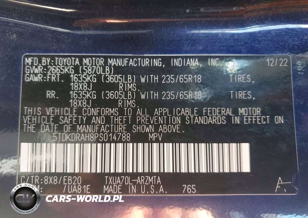 2023 Toyota Highlander Xle VIN:5TDKDRAH8PS014788 - 14