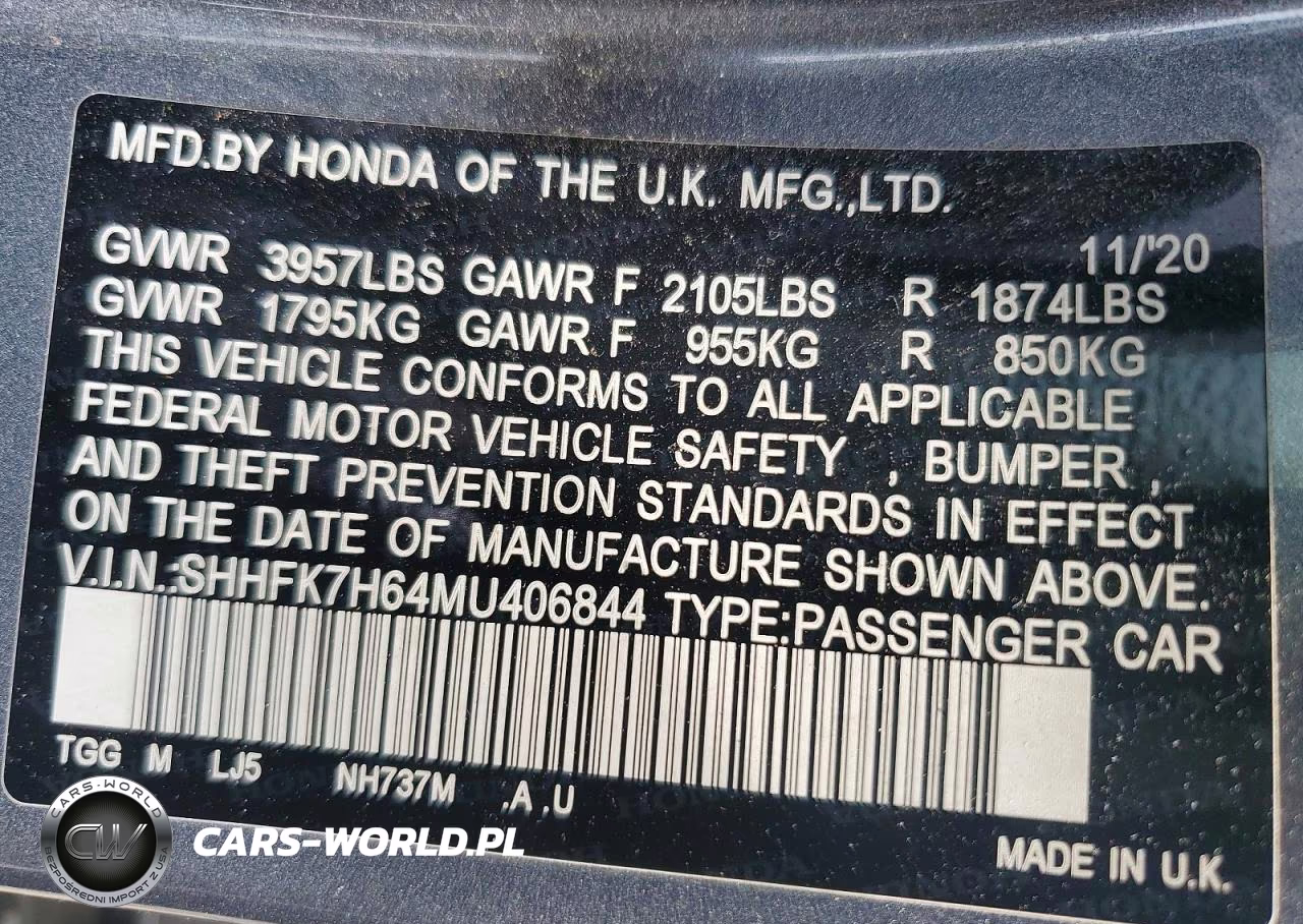 2021 Honda Civic Ex VIN:SHHFK7H64MU406844 - 12