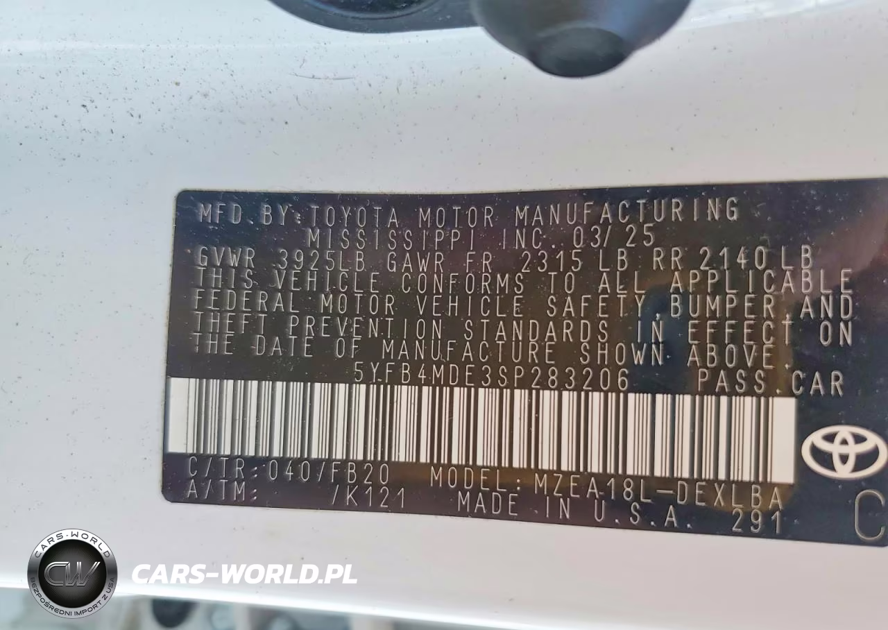 2025 Toyota Corolla Le VIN:5YFB4MDE3SP283206 - 12