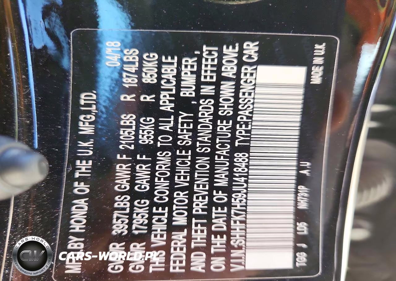 2018 Honda Civic Ex VIN:SHHFK7H59JU418488 - 12