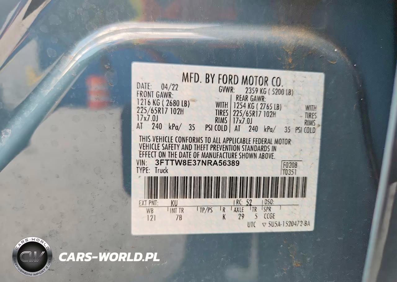 2022 Ford Maverick Xl VIN:3FTTW8E37NRA56389 - 12