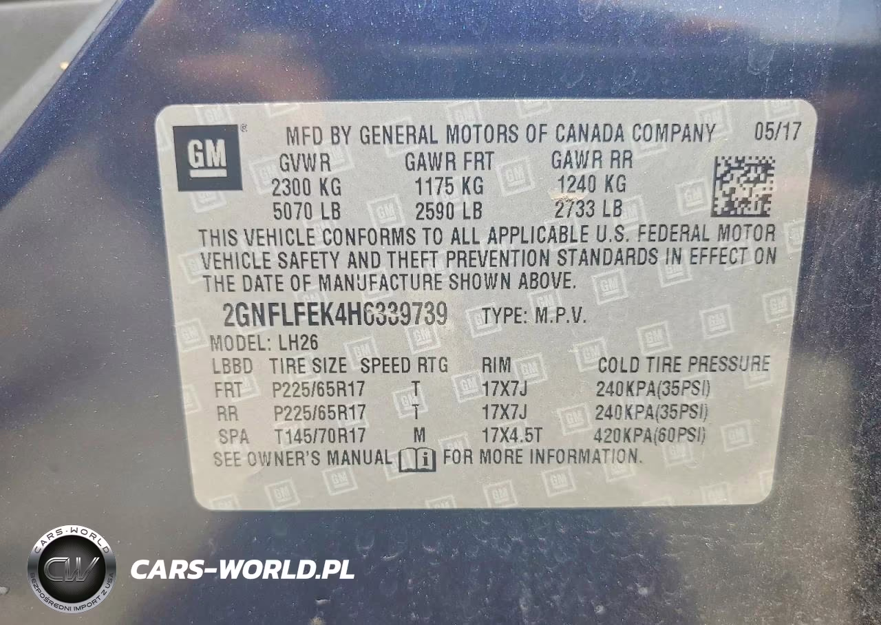 2017 Chevrolet Equinox Lt VIN:2GNFLFEK4H6339739 - 12