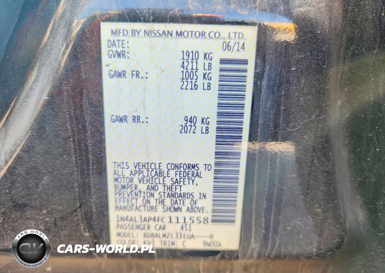 2015 Nissan Altima 2.5 Sv VIN:1N4AL3AP4FC111558 - 13