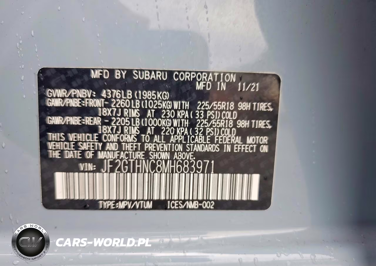 2021 Subaru Crosstrek Limited VIN:JF2GTHNC8MH683971 - 12