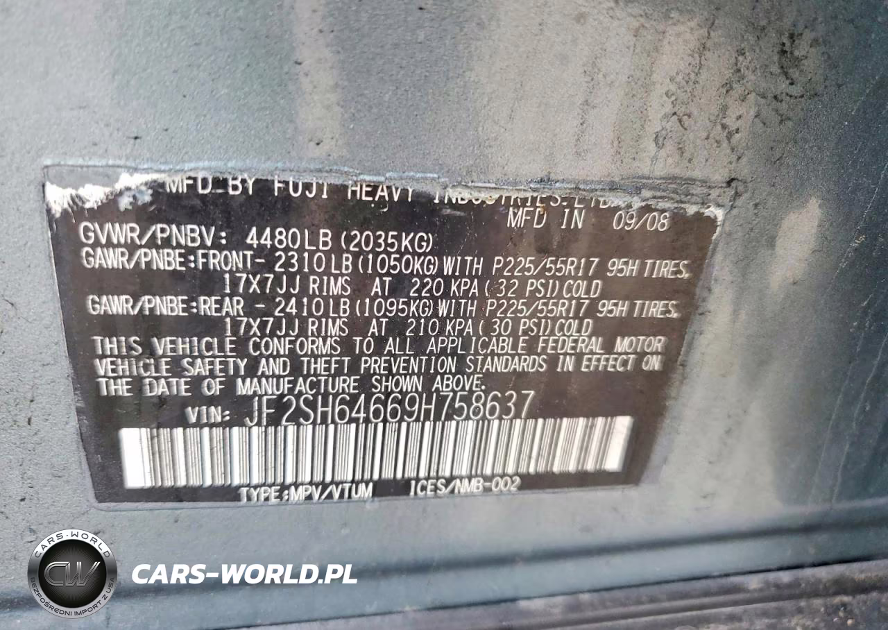 2009 Subaru Forester 2.5X Limited VIN:JF2SH64669H758637 - 13