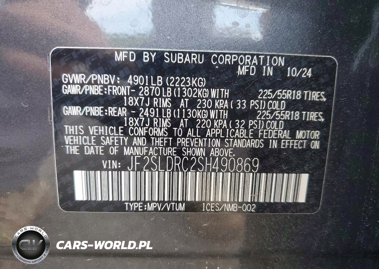 2025 Subaru Forester Limited VIN:JF2SLDRC2SH490869 - 13