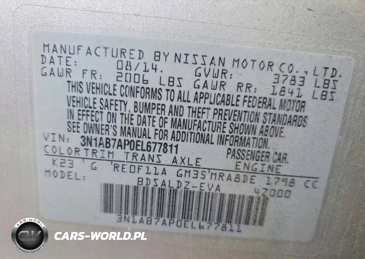 2014 Nissan Sentra Sv VIN:3N1AB7AP0EL677811 - 12