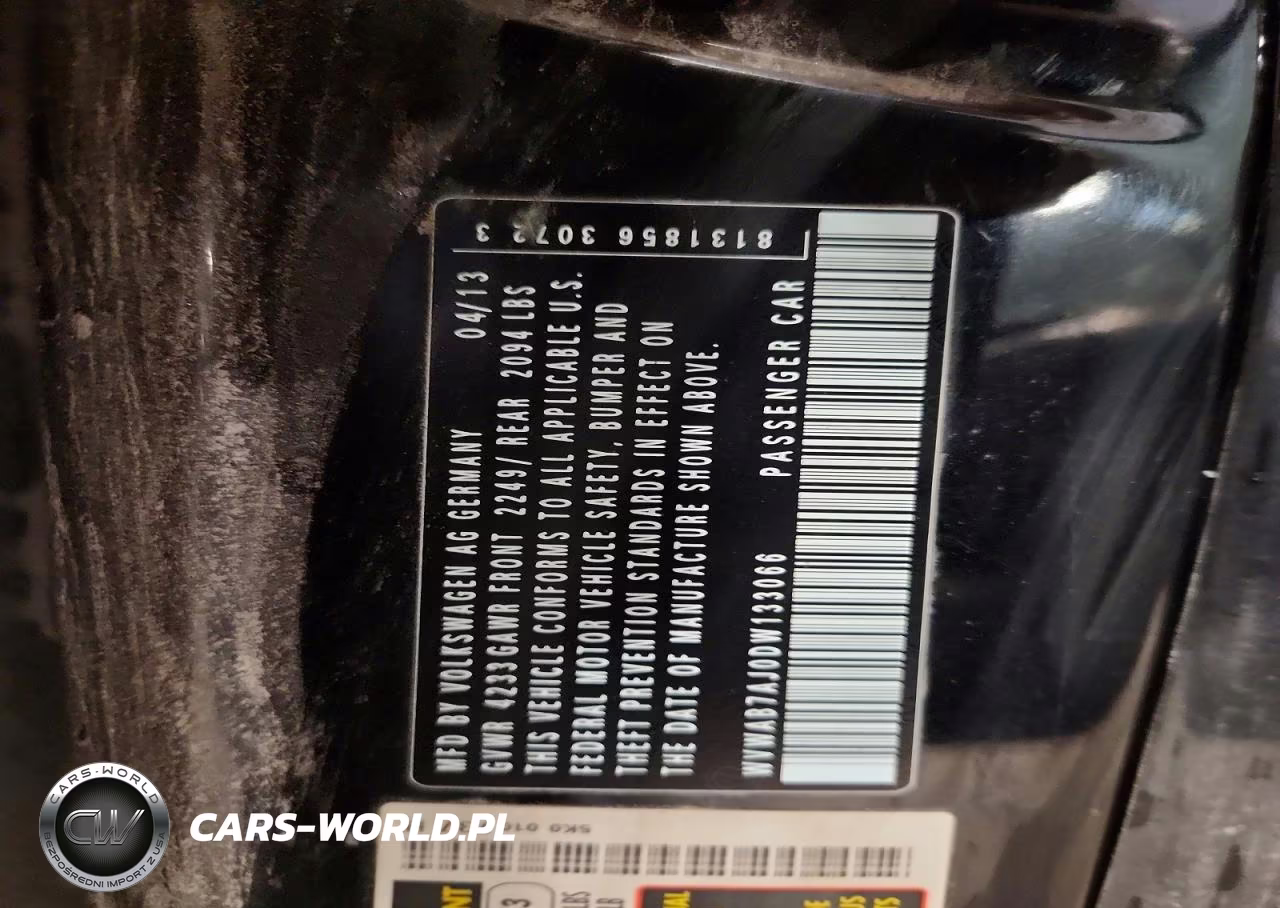 2013 Volkswagen Golf VIN:WVWAB7AJ0DW133066 - 12