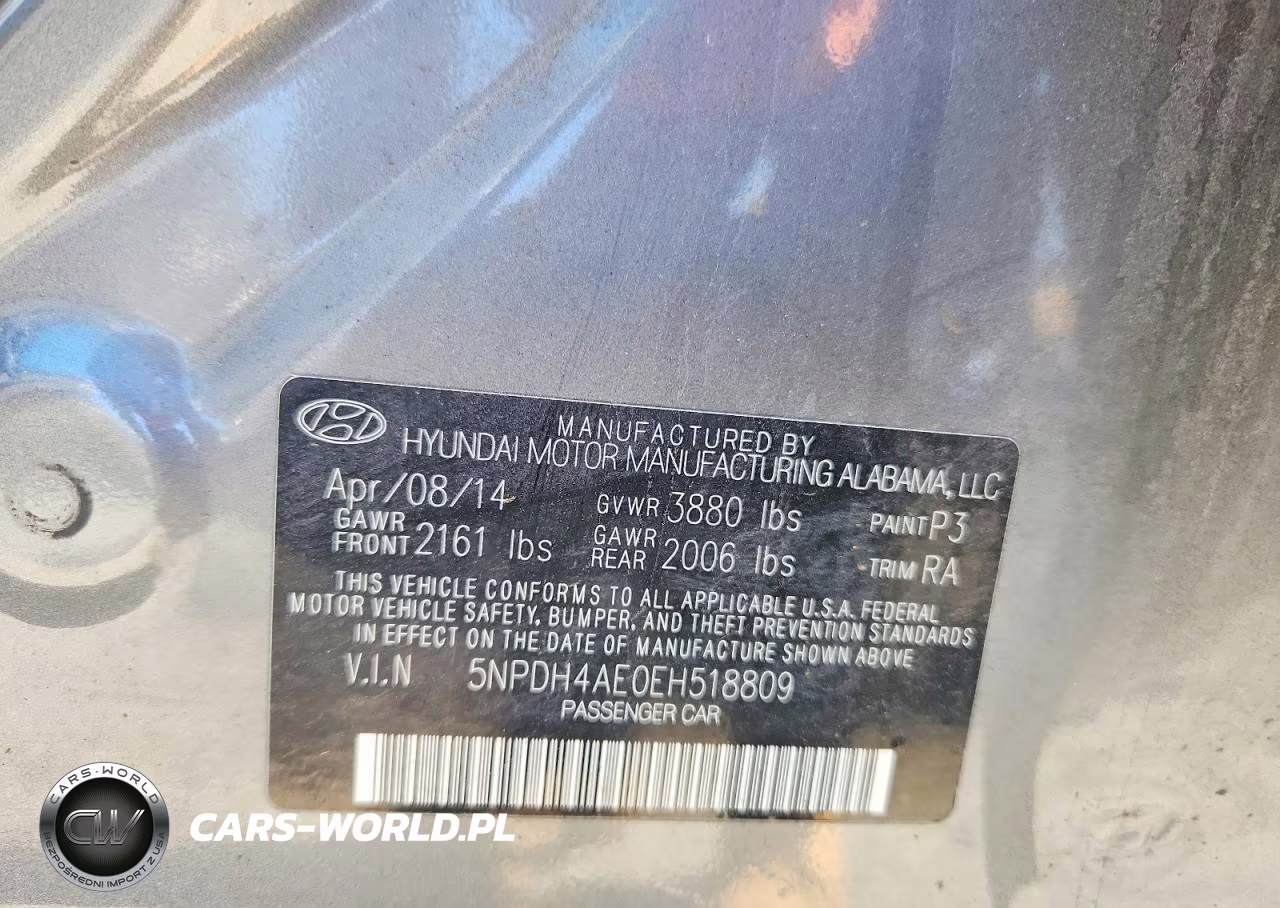 2014 Hyundai Elantra Se VIN:5NPDH4AE0EH518809 - 12