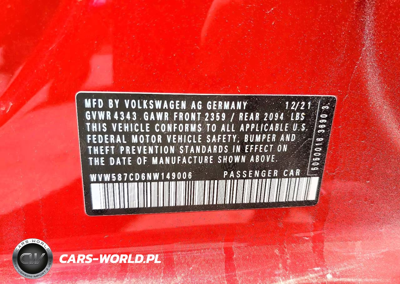 2022 Volkswagen Gti Autobahn VIN:WVW587CD6NW149006 - 13