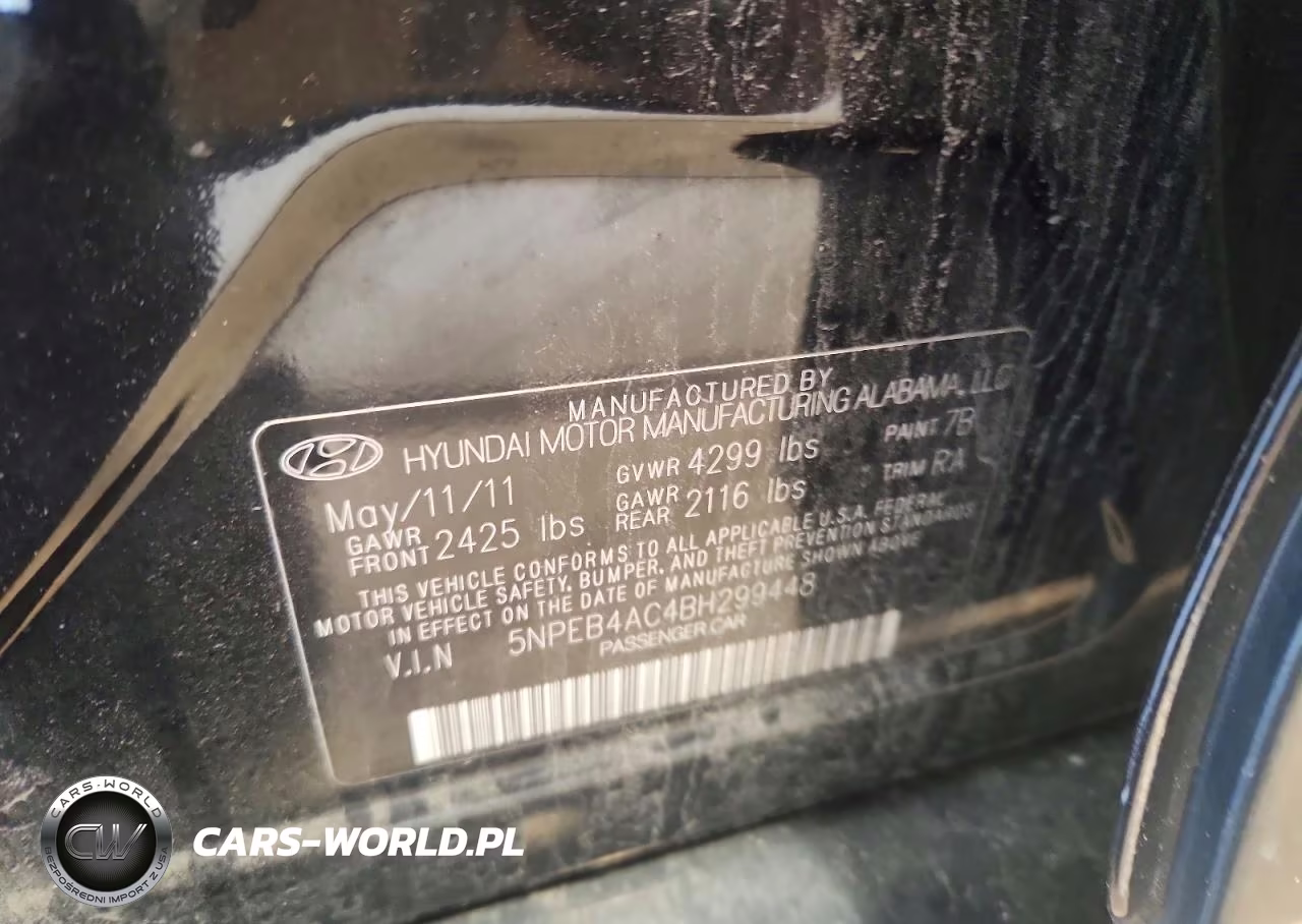 2011 Hyundai Sonata Gls VIN:5NPEB4AC4BH299448 - 12