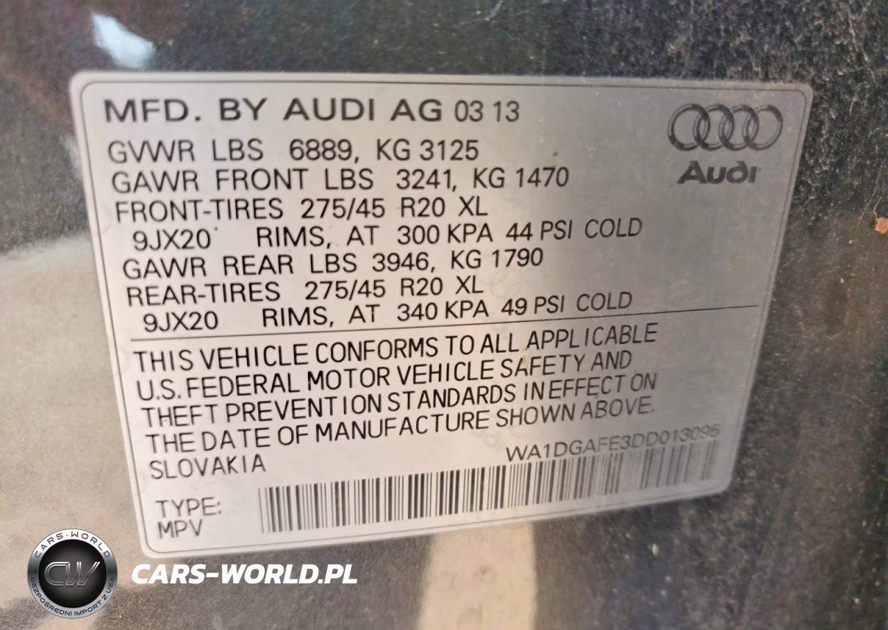2013 Audi Q7 Prestige VIN:WA1DGAFE3DD013095 - 13
